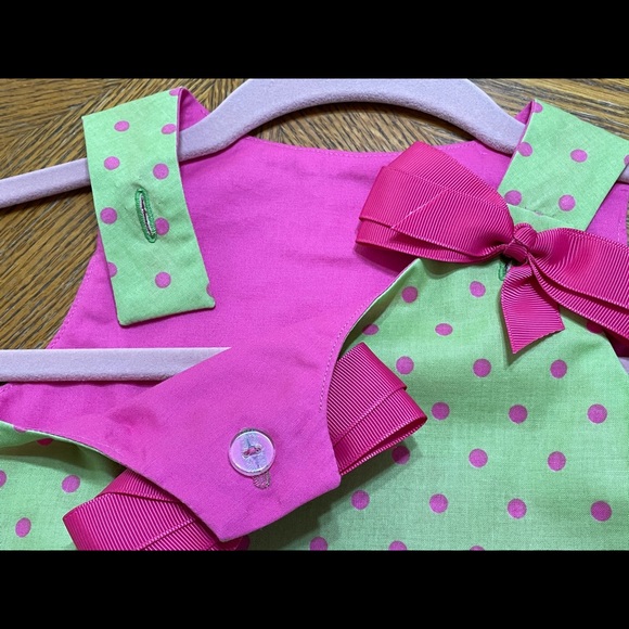 Girls Green/Pink Dress Size 2 - Picture 3 of 3